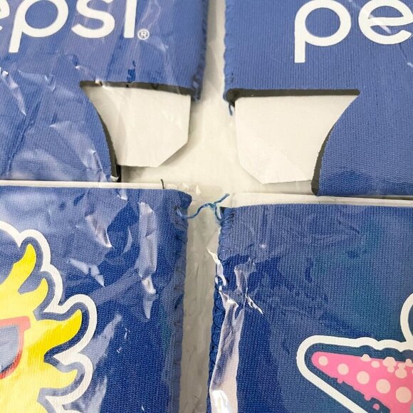 Pepsi Koozie Insulator Soda Beer Can Holder Lot Of 4 Crab Sun Star - Picture 11 of 12